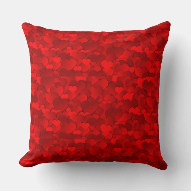 Heart Texture Red Pattern-19909 Cushion (Front)