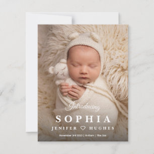 Heart thank you card, baby photo thank you card