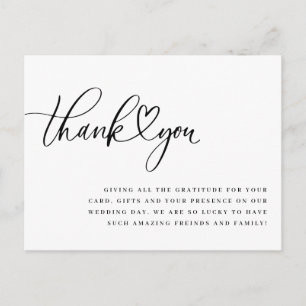 Heart thank you card, wedding thank you card