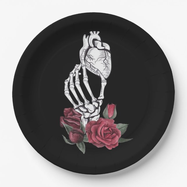 Heart The Skeleton's Hand Classic Paper Plate (Front)