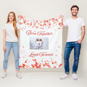 Heart Theme Twin Fleece Blanket