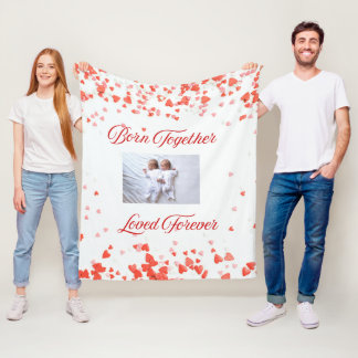 Heart Theme Twin  Fleece Blanket