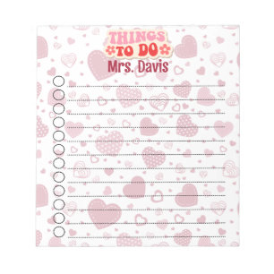 Heart-Themed Valentine Personalised To-Do List Notepad