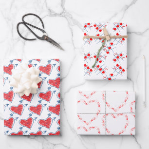 Heart Themed Valentine's Day Occasion Wrapping Paper Sheet