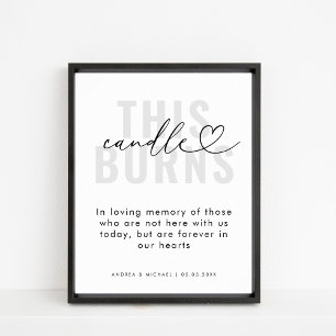 Heart This Candle Burns in Memory Wedding Sign