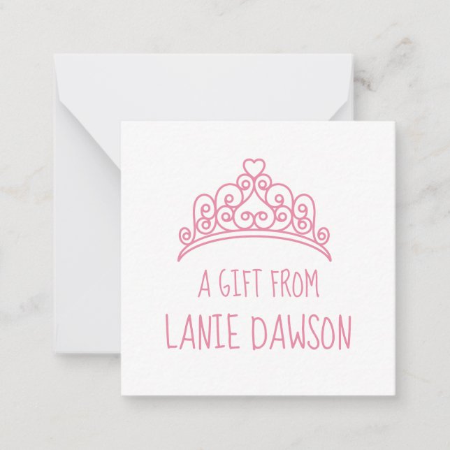 Heart Tiara Crown Gift Enclosure Cards (Front)