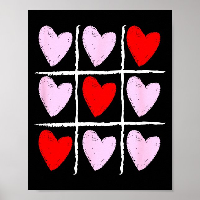 Heart Tic Tac Toe Valentines Day  Poster (Front)