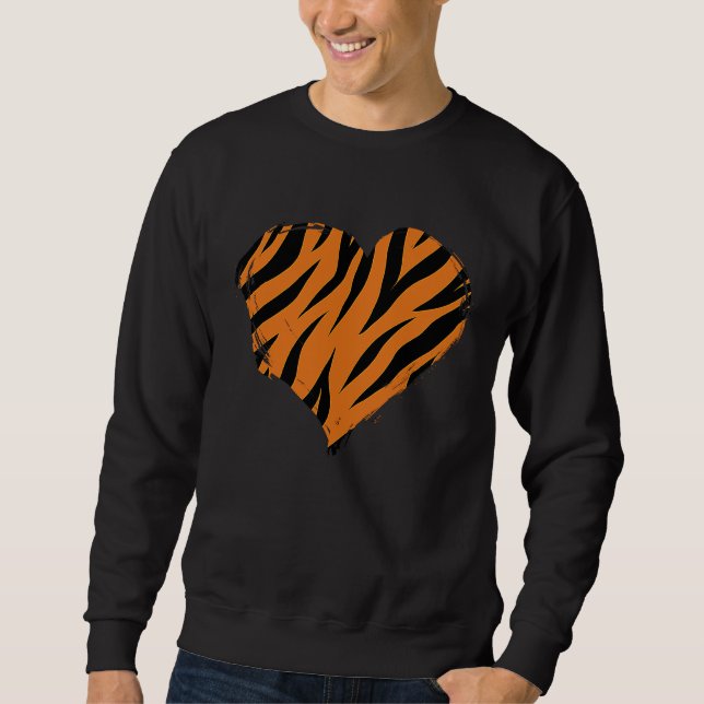 Heart Tiger Prin Tiger Animal  Women Men Sweatshirt (Front)