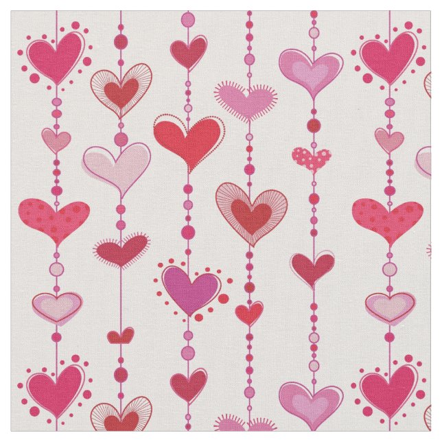 Heart Tiles Fabric (Close Up)