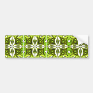 Heart Tiles Inspired by Portuguese Azulejos Green Bumper Sticker
