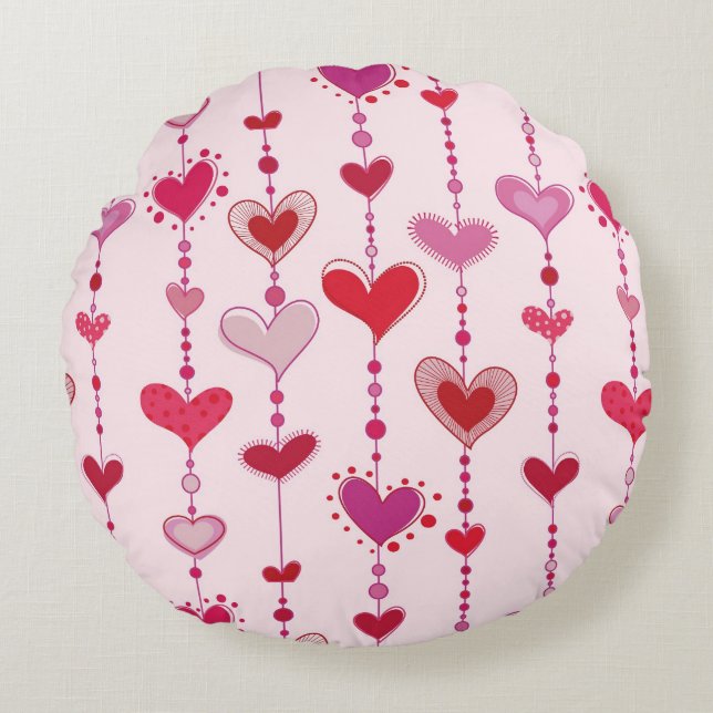 Heart Tiles Round Cushion (Front)