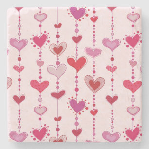 Heart Tiles Stone Coaster