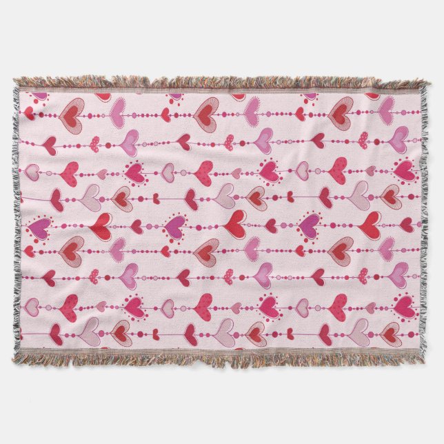 Heart Tiles Throw Blanket (Front)