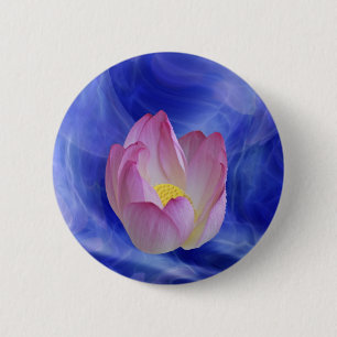 Heart to heart lotus flower 6 cm round badge