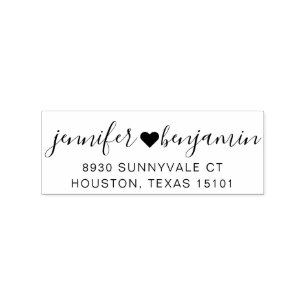 Heart to Heart Love Return Address Stamp