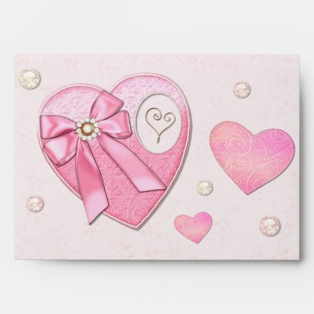 Heart to Heart Valentines Day 5x7 ONLY Envelope (Front)