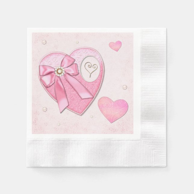 Heart to Heart Valentines Day Napkin (Front)