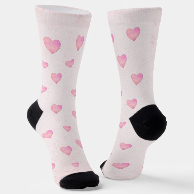 Heart to Heart Valentines Day Socks (Angled)