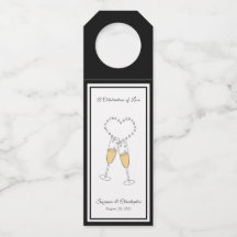 Heart Toast Black Bottle Hanger Tag