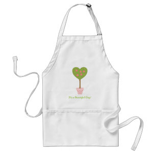 Heart Topiary with Pink Roses Standard Apron