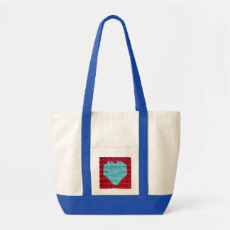 Heart tote, Granny Square heart tote
