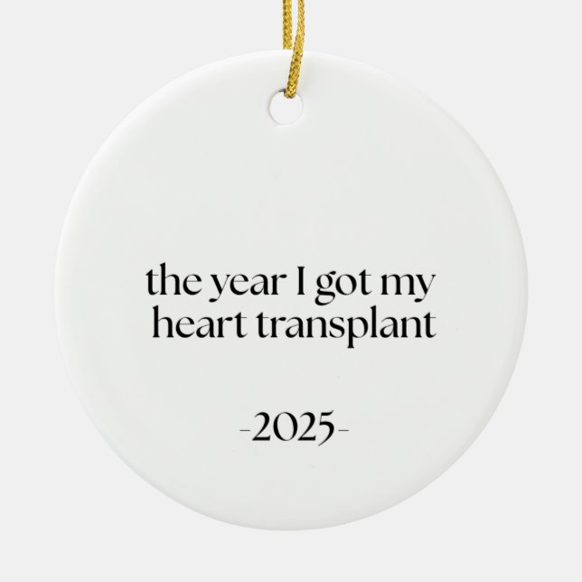 Heart Transplant Date Ceramic Ornament (Front)