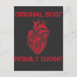 Heart Transplant Rebuilt Engine Bypass Get well Postcard