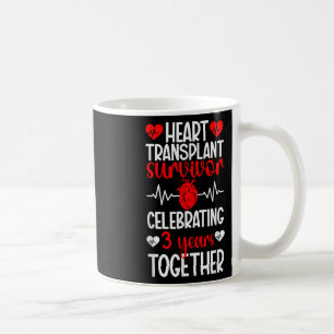 Heart Transplant Survivor 3rd Anniversary Heart Re Coffee Mug