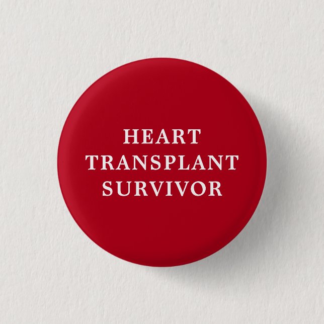 Heart Transplant Survivor - Red Medical 3 Cm Round Badge (Front)