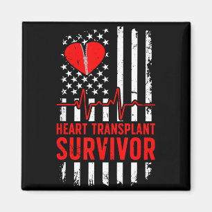 Heart transplant survivor us flag heart transplant magnet