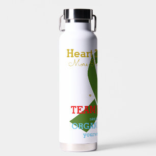 Heart Transplant Team Customisable Green Ribbon  Water Bottle
