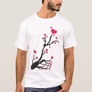 heart tree black T-Shirt