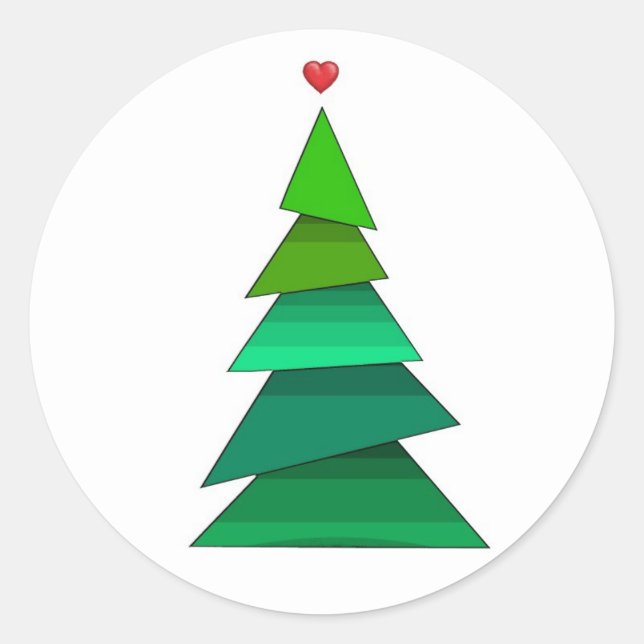 Heart Tree Classic Round Sticker (Front)