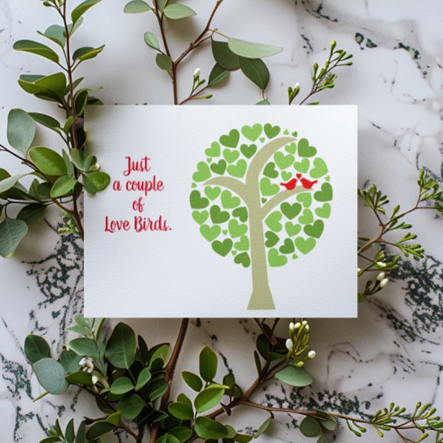 Heart Tree Love Birds Customizable Congratulations Card (Creator Uploaded)