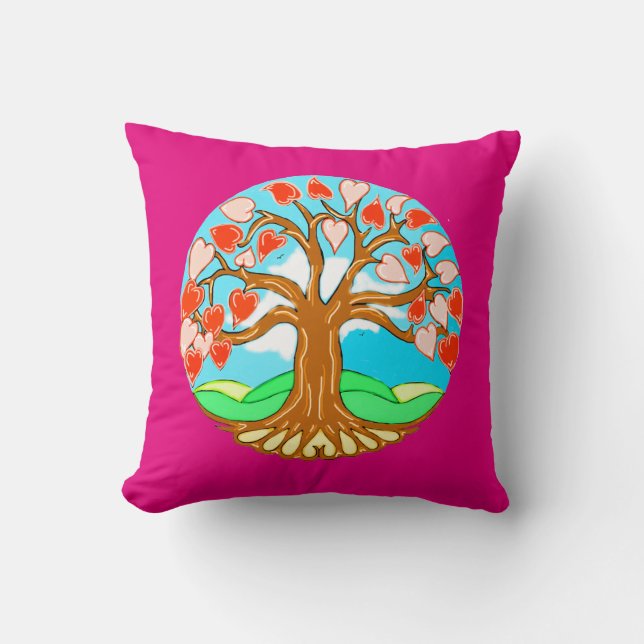 Heart Tree of Life Mandala Cushion (Front)