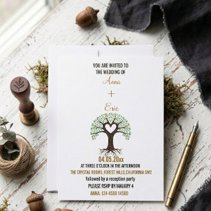 HEART TREE OF LOVE WEDDING INVITATION