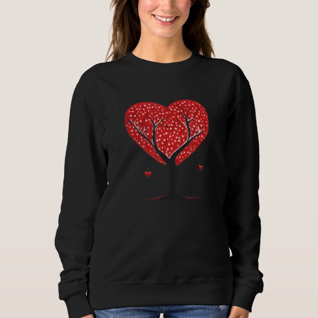 Heart Tree Red Couple Natural Love Wedding Honeymo Sweatshirt (Front)