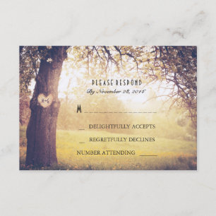 Heart Tree Wedding RSVP Card