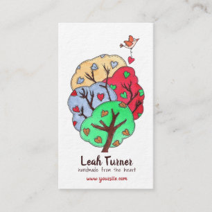 Heart Tree with Bird Illustration From the Heart Business Card