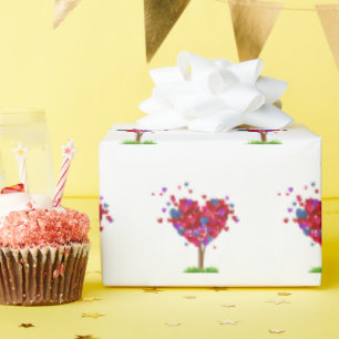 Heart Tree With Grass Wrapping Paper