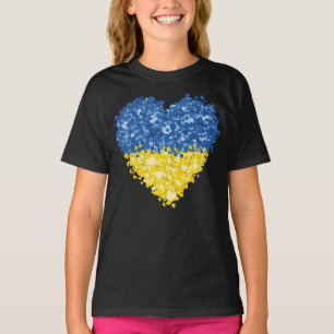 Heart Ukraine Flag, Ukrainian Heart Flag T-Shirt