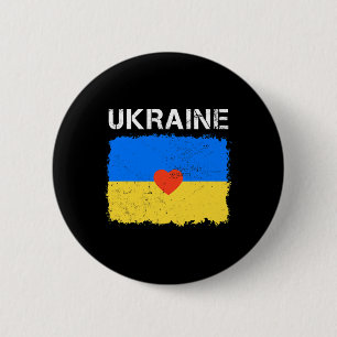 Heart Ukraine I Stand With Ukraine Ukrainian Flag  6 Cm Round Badge