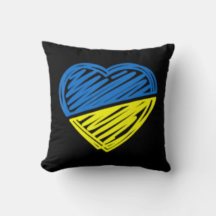 Heart Ukraine I Stand With Ukraine Ukrainian Flag Cushion