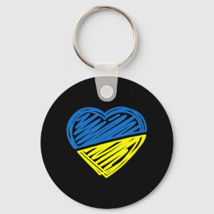 Heart Ukraine I Stand With Ukraine Ukrainian Flag Key Ring