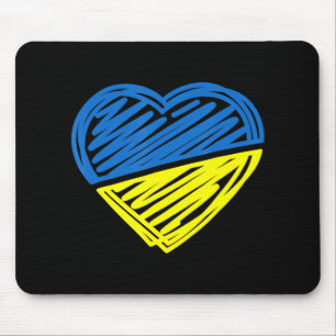 Heart Ukraine I Stand With Ukraine Ukrainian Flag Mouse Pad