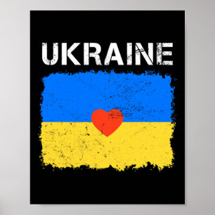 Heart Ukraine I Stand With Ukraine Ukrainian Flag  Poster