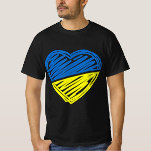 Heart Ukraine I Stand With Ukraine Ukrainian Flag T-Shirt
