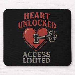 Heart Unlocked Access Limited Romantic Key Love Va Mouse Pad