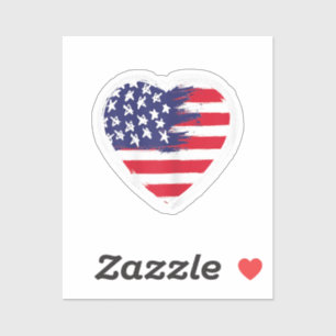Heart US Flag 4th of July Patriotic American Stars