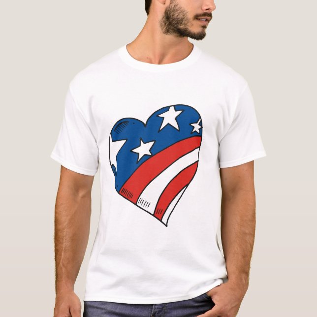 Heart USA Flag Tshirts and Gifts (Front)